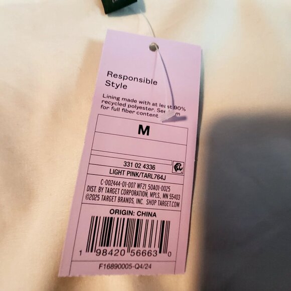 Wild Fable Womens Light Pink Long Sleeve Crop Top With Drawstring Detail Size M - Picture 5 of 11